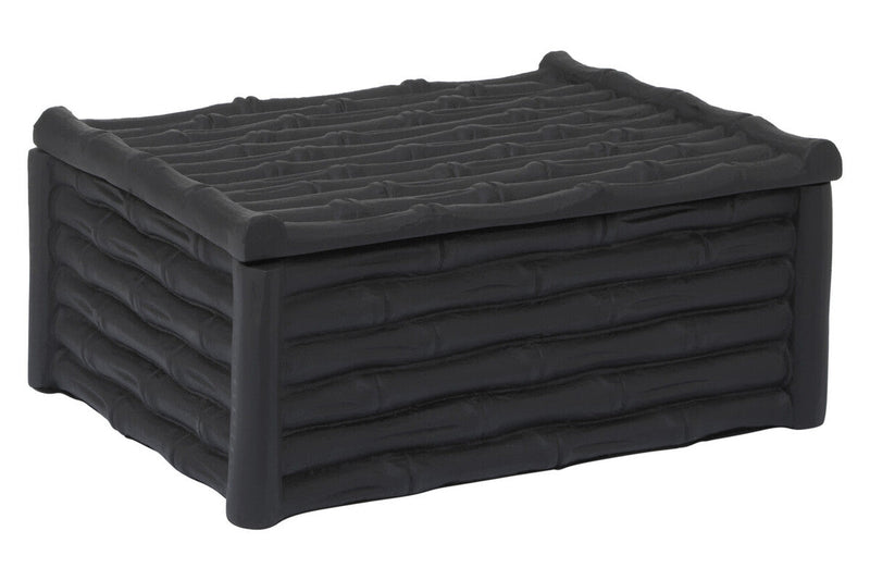 Large Black Finish Bamboo Effect Trinket Box | Hiba
