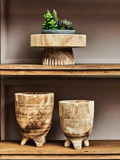 Small Natural Wooden Planter | Arlo