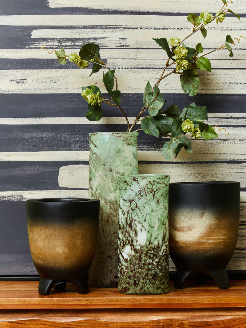 Large Wooden Black Ombre Planter | Arlo