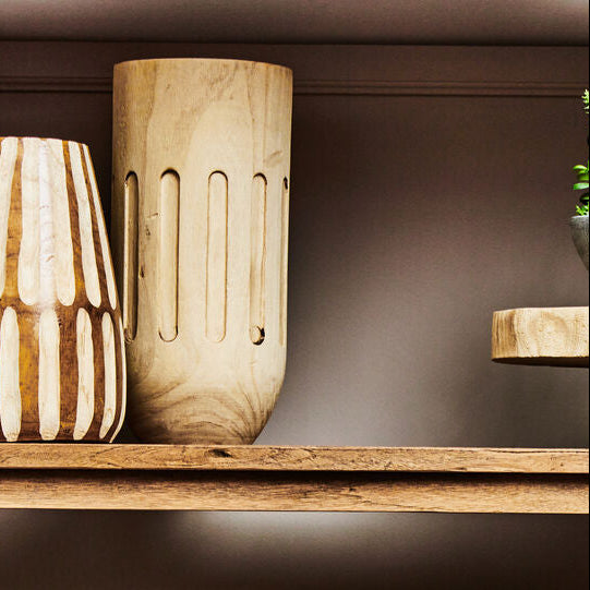 Arlo Natural Engraved Wooden Vase.