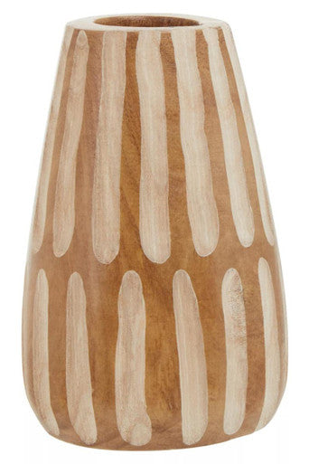 Small Brown and Natural Wooden Vase | Arlo