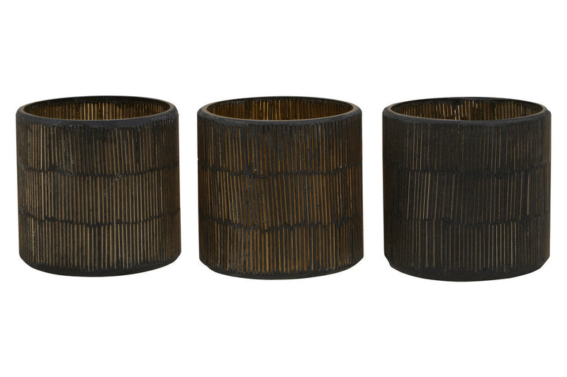 Set of 3 Mosaic Glass Tealight Holders | Gaia