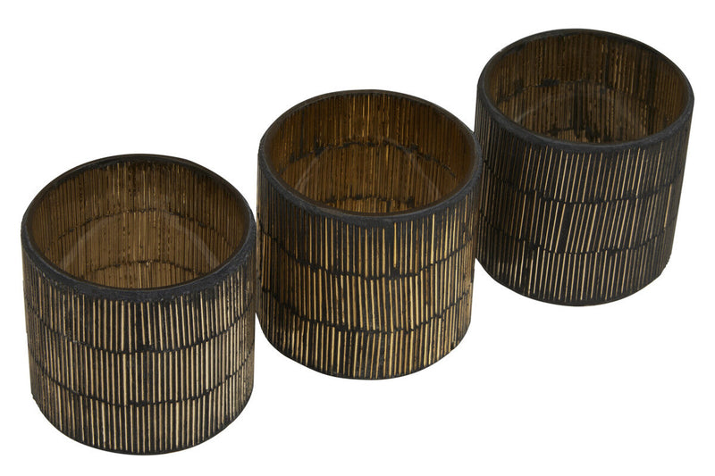 Set of 3 Mosaic Glass Tealight Holders | Gaia