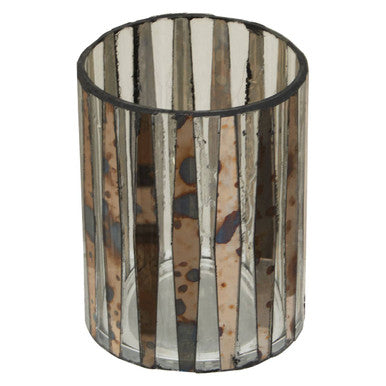 Smoked Antique Finish Small Candle Holder | Gaia