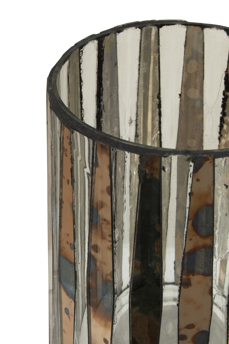 Smoked Antique Finish Small Candle Holder | Gaia