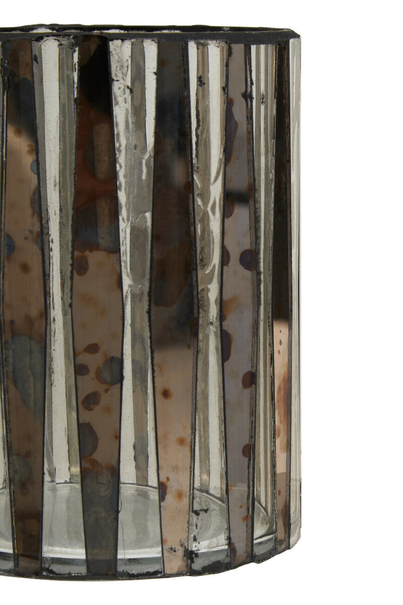 Smoked Antique Finish Small Candle Holder | Gaia