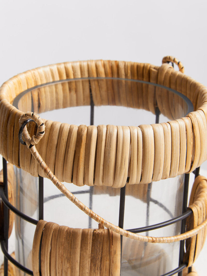 Natural and Black Small Lantern | Kuta