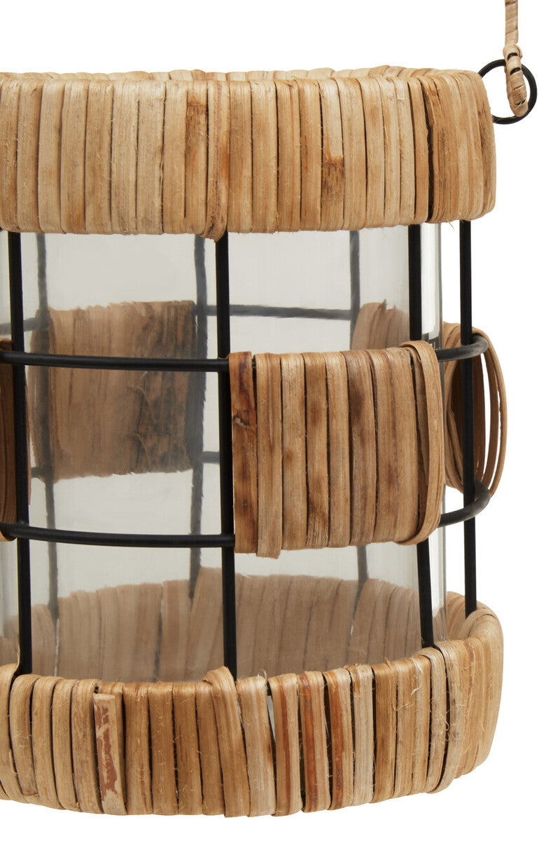 Natural and Black Small Lantern | Kuta