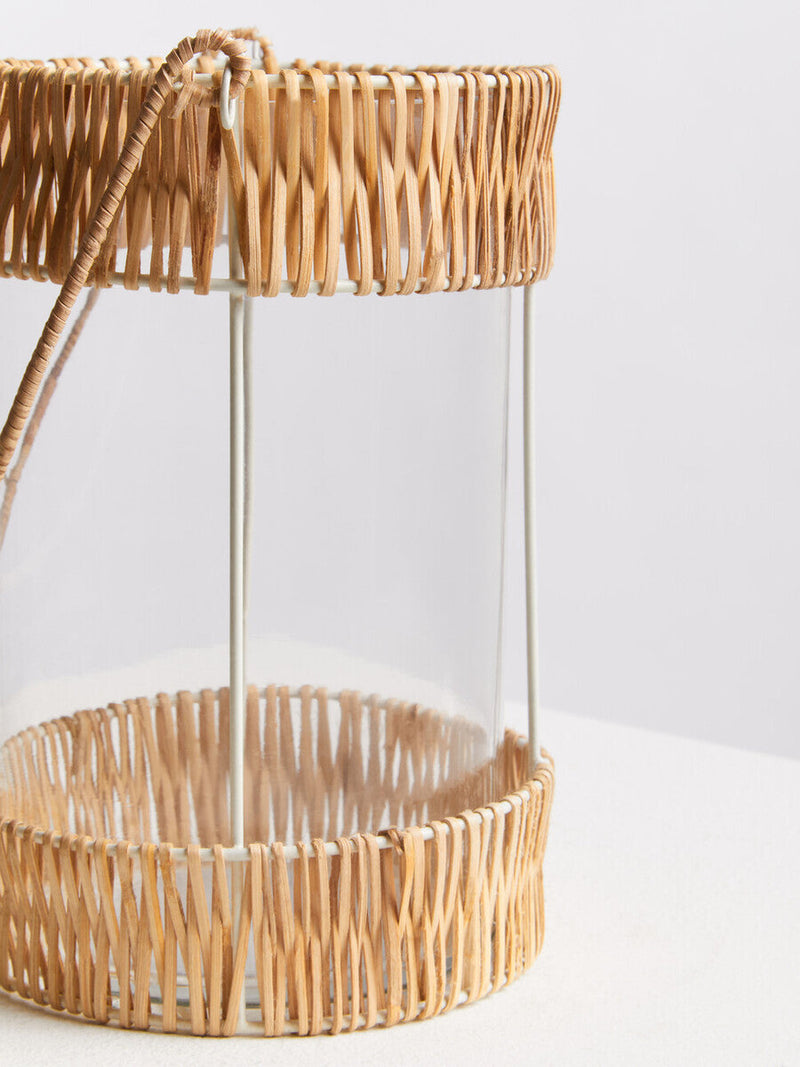 Natural and White Large Lantern | Kuta