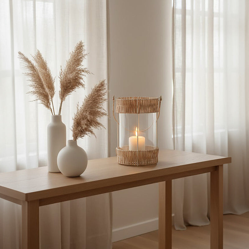 Natural and White Large Lantern | Kuta