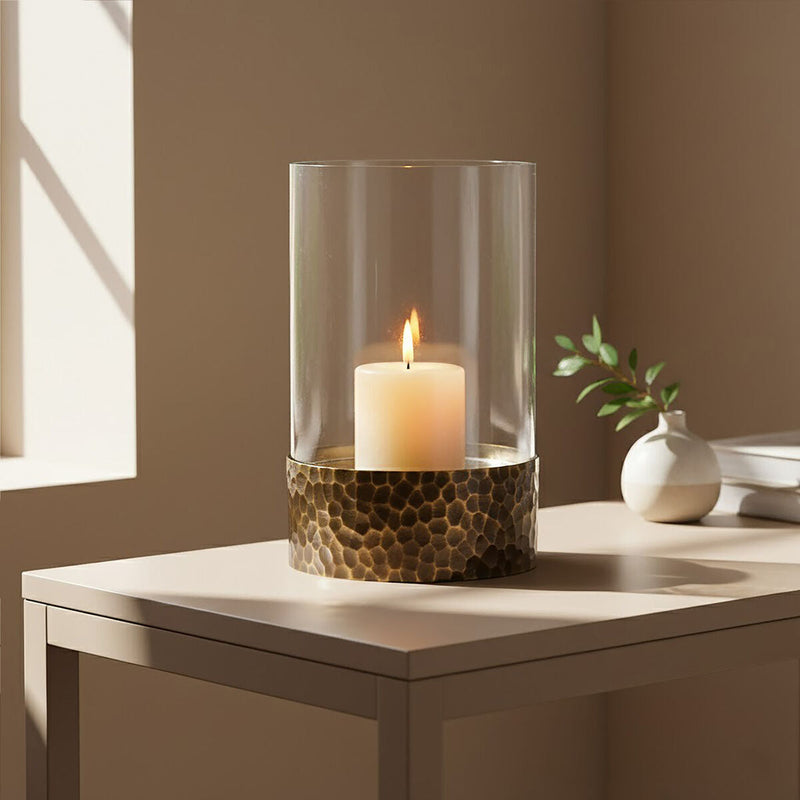 Large Antique Gold Candle Holder | Akola