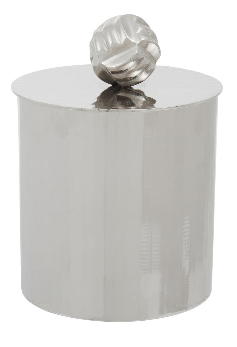 Large Vertical Textured Silver Metal Trinket Box | Amreli