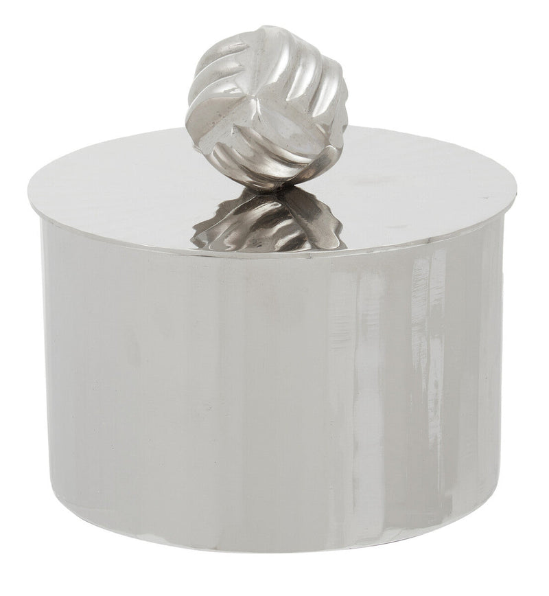 Small Vertical Textured Silver Metal Trinket Box | Amreli
