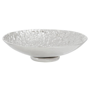 Akola Silver Textured Decorative Bowl | Horn