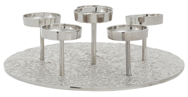 Silver Round 6 Pillar Candle Holder | Akola