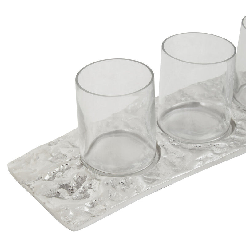 Curved 4 Tealight Holder in Silver | Akola