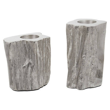 Set Of Two Silver Tealight Holders | Akola