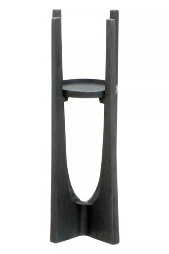 Small Washed Grey Finish Candle Holder | Dante