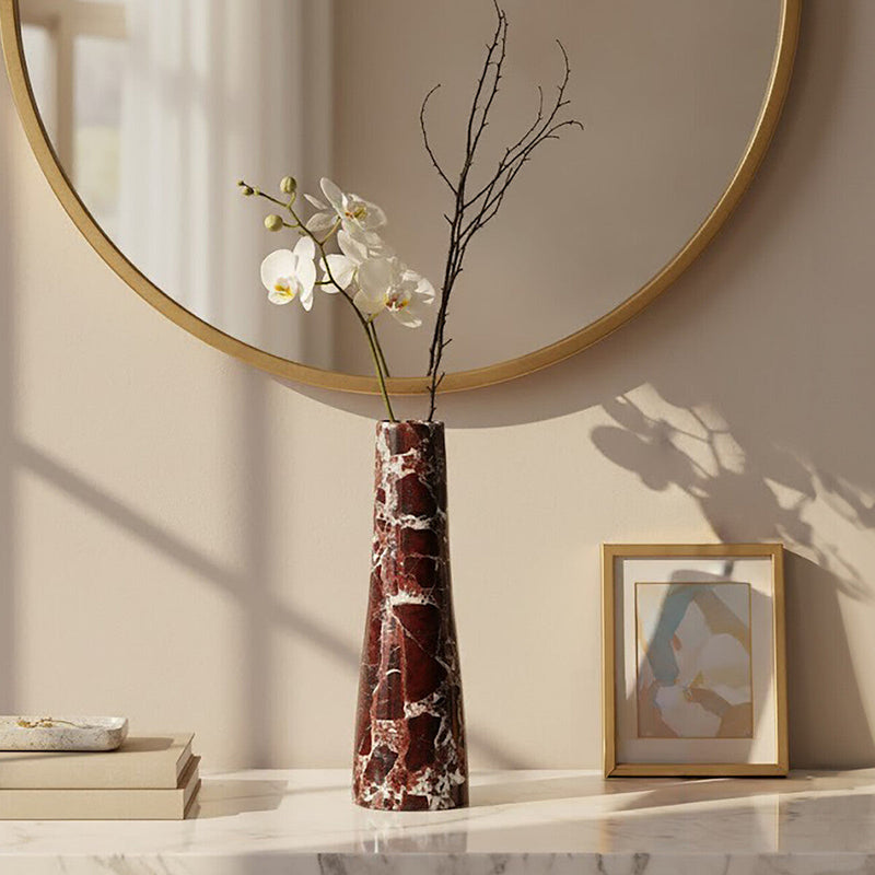 Red Marble Tapered Vase | Salmo
