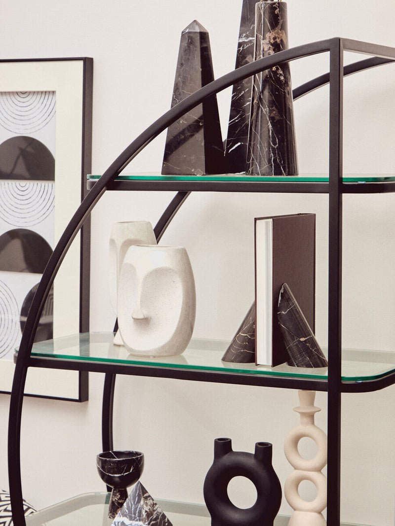 Small Black Marble Pedestal Bowl | Salmo