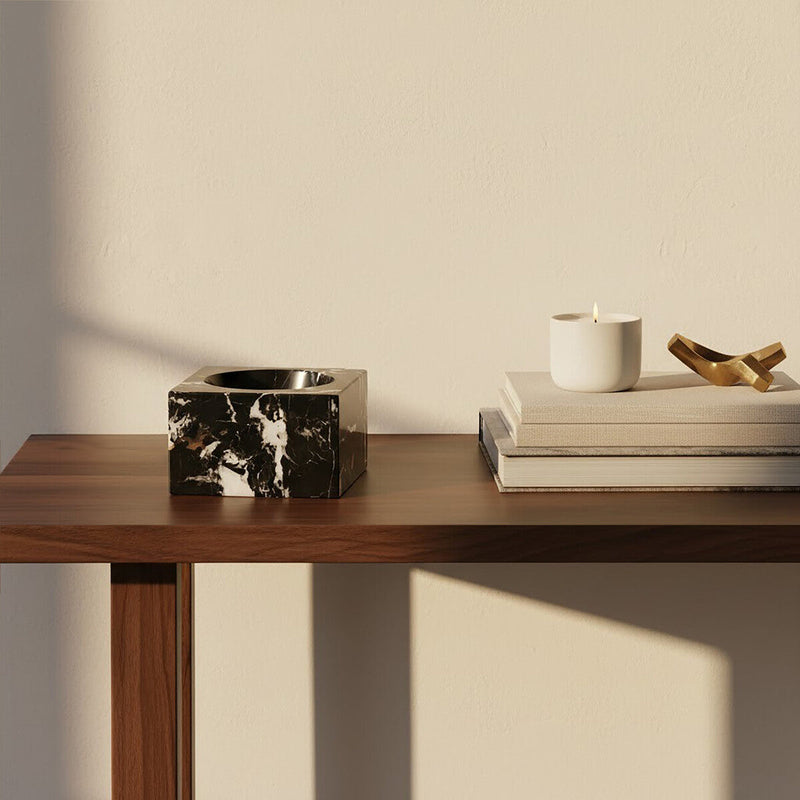 Square Black and Gold Marble Bowl | Salmo