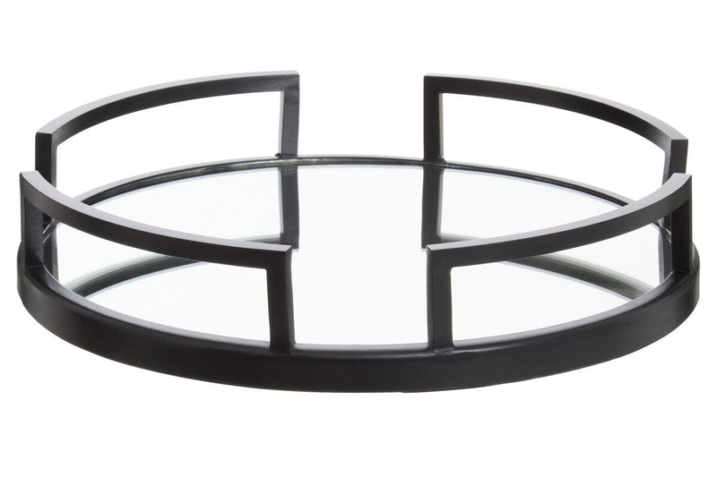 Matte Black Mirrored Tray | Cruzar