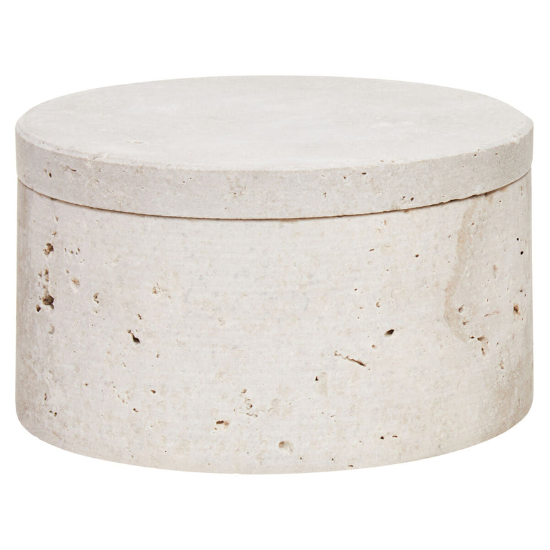 Travertine Round Trinket Box | Tibor