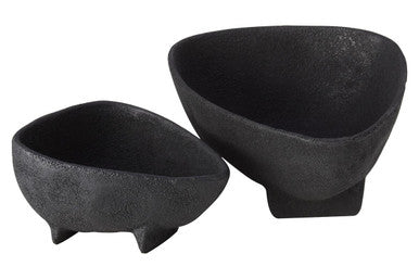 Set of Two Textured Black Bowls | Deriva
