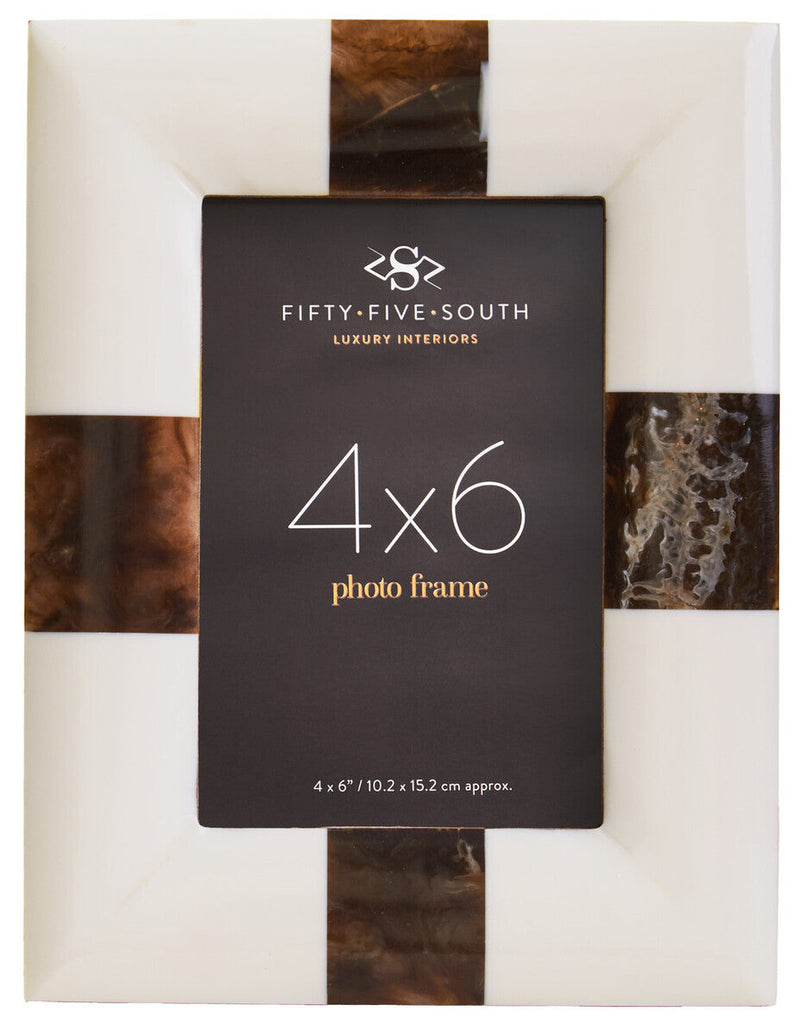 Decio 4In X 6In Cream And Brown Finish Photo Frame