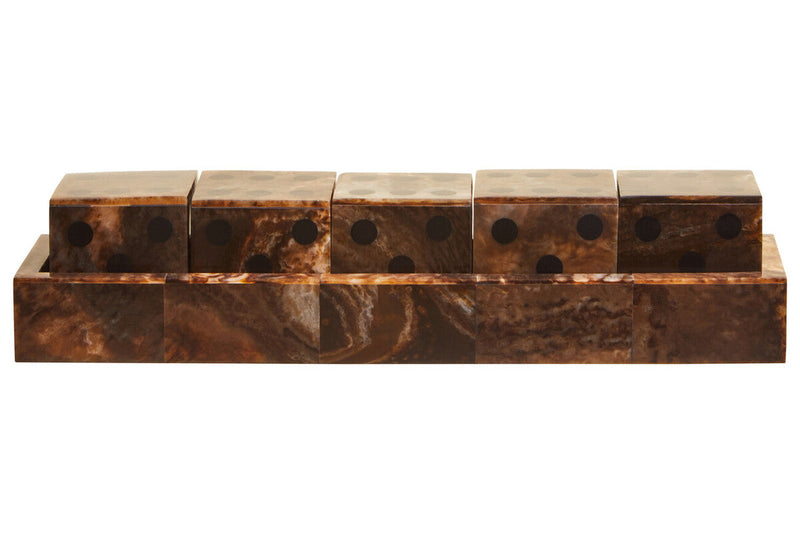 Brown and Black Finish Five Dice Set | Churchill Games
