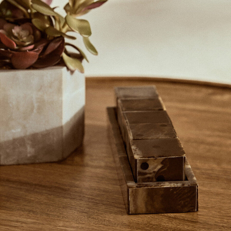 Brown and Black Finish Five Dice Set | Churchill Games