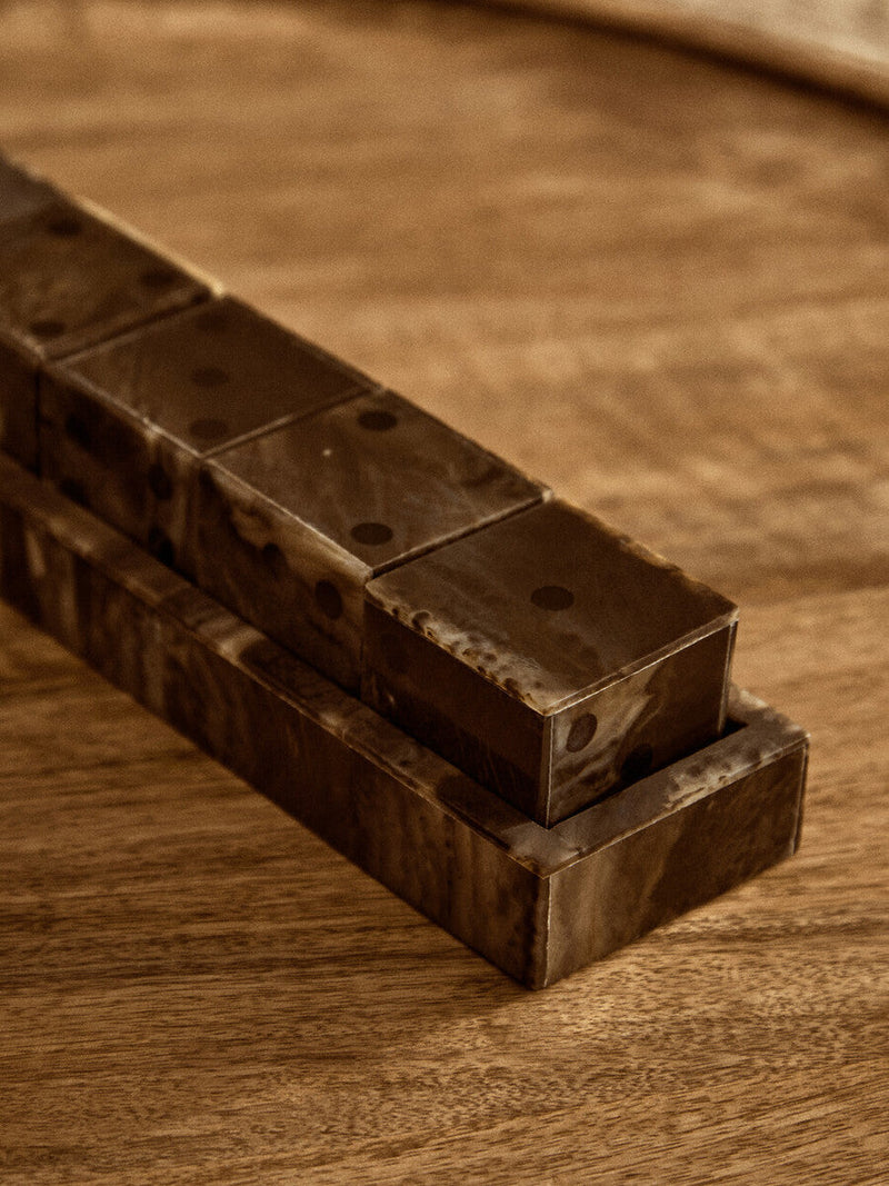 Brown and Black Finish Five Dice Set | Churchill Games
