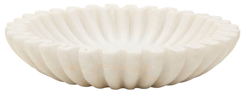 Small White Fluted Marble Bowl | Savio