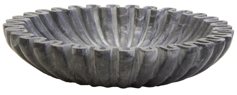 Small Grey Fluted Marble Bowl | Savio