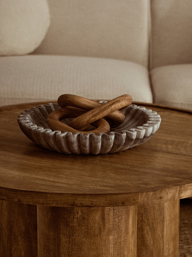 Large Grey Fluted Marble Bowl | Savio