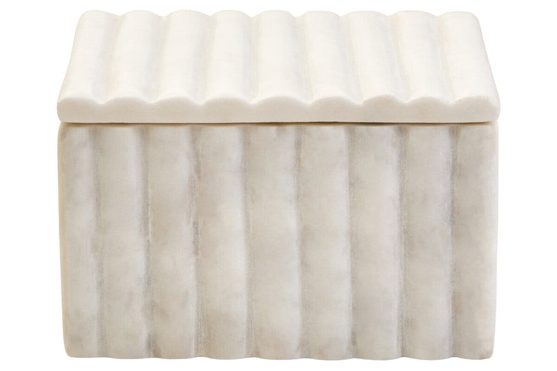 Square White Fluted Marble Box | Savio