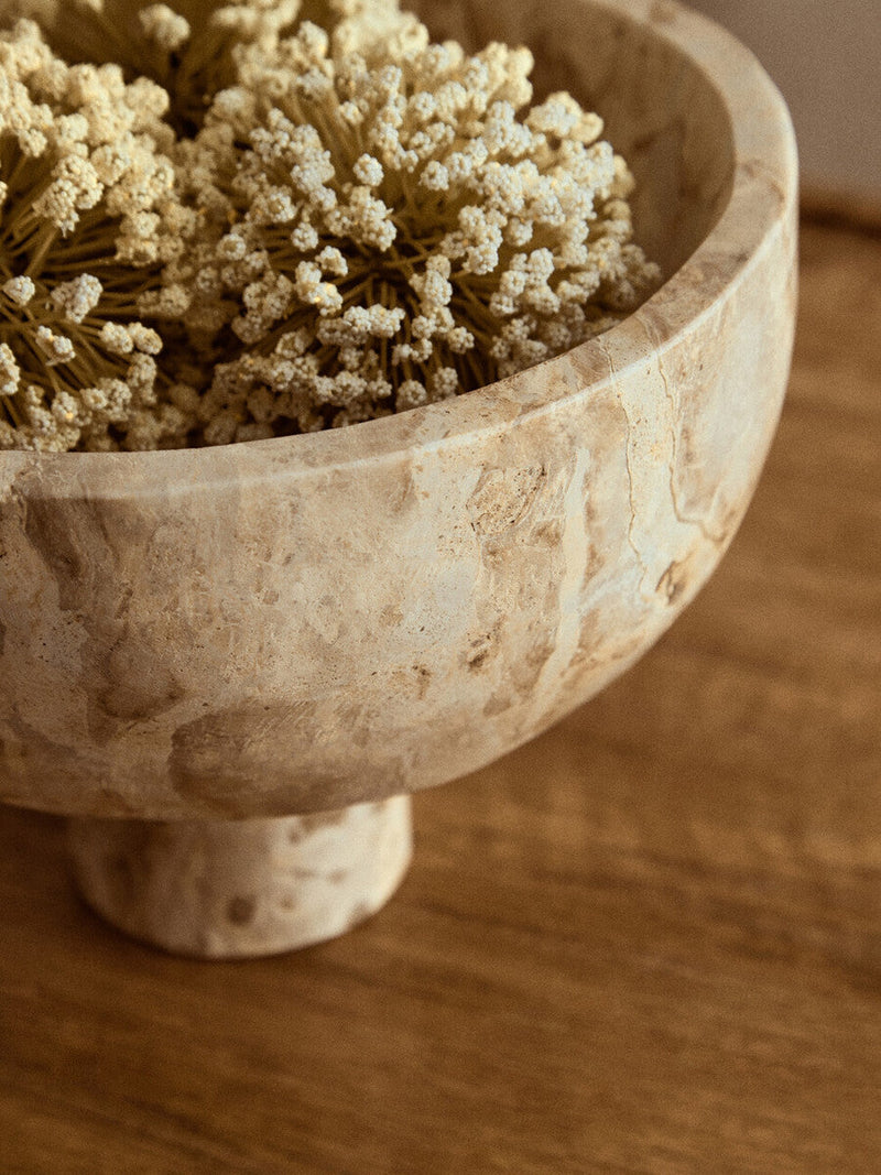 Chocolate Marble Pedestal Bowl | Santino