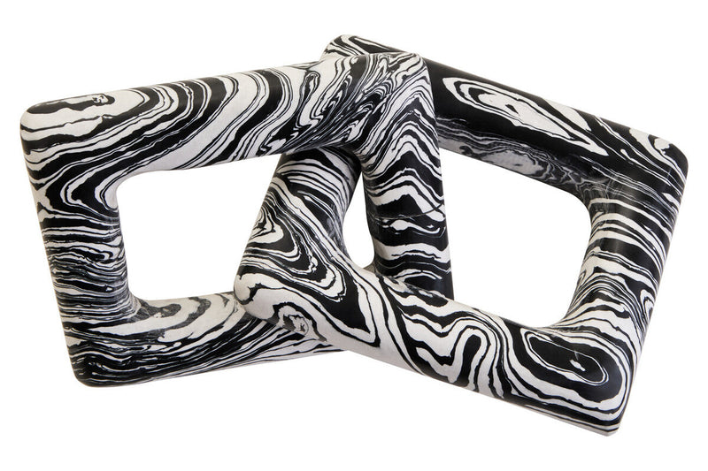 Black and White Marble Two Link Chain | Helsa