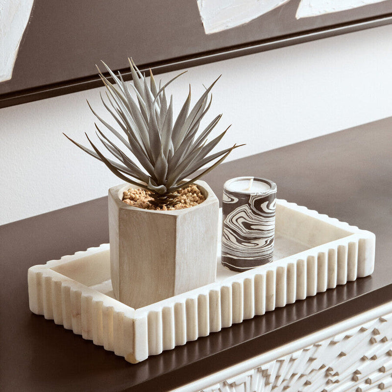 Black and White Marble Two Way Candle Holder | Helsa