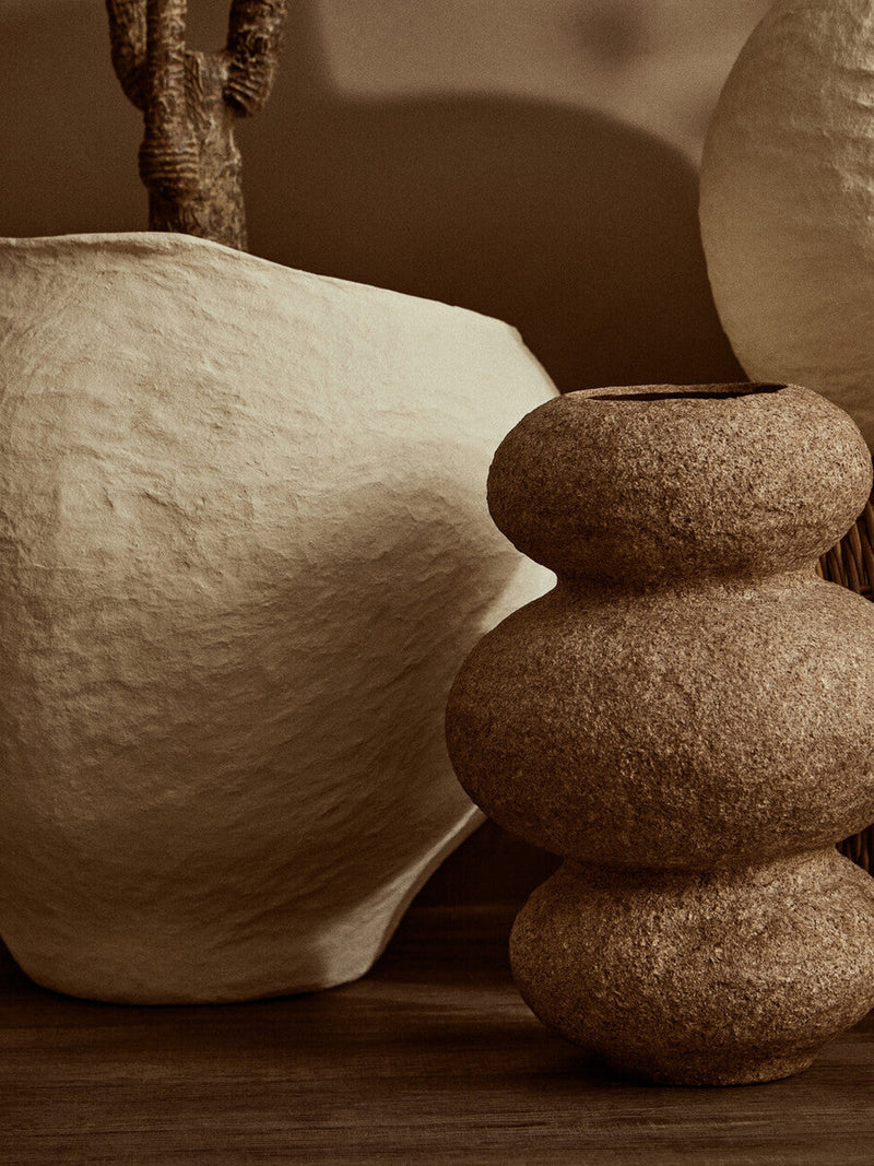 Cotton Mache Large Beige Planter | Sanai