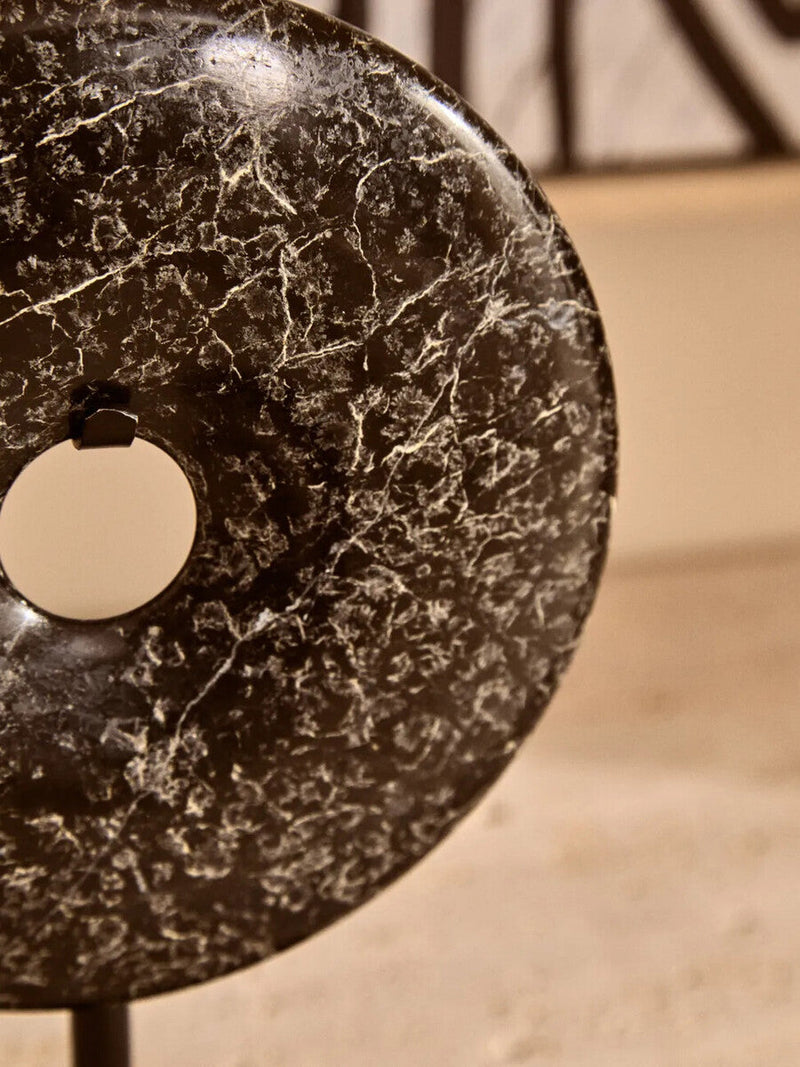Salmo Extra Small Black Marble Round Dia 15cm Disc Sculpture