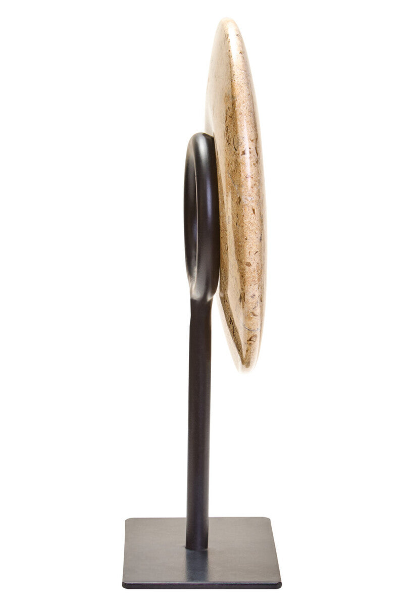 Large Natural Speckled Marble Round Dia 30cm Disc Sculpture | Zoro