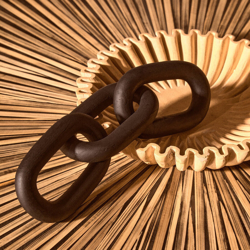 Black Wood 3 Link Chain Decor | Cato