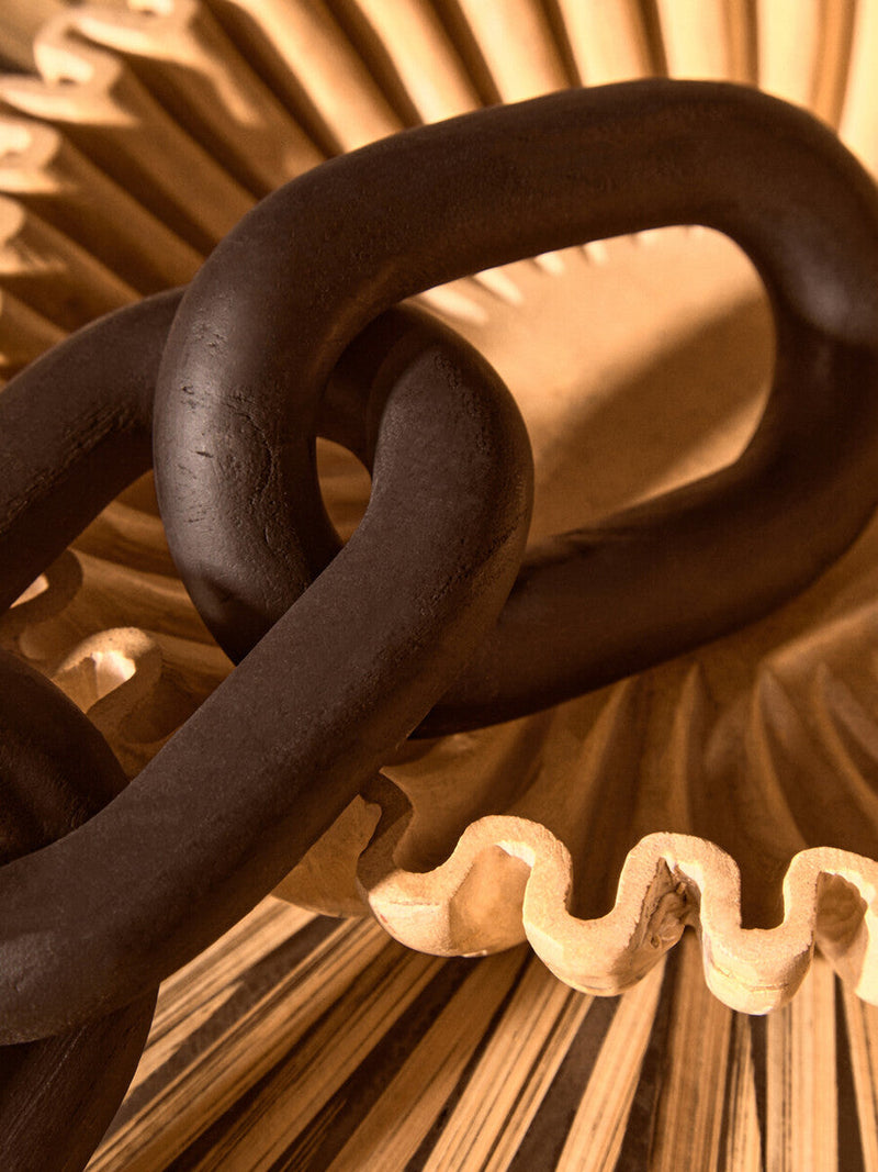 Black Wood 3 Link Chain Decor | Cato