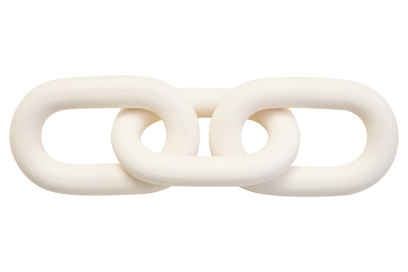 White Wood 3 Link Chain Decor | Cato