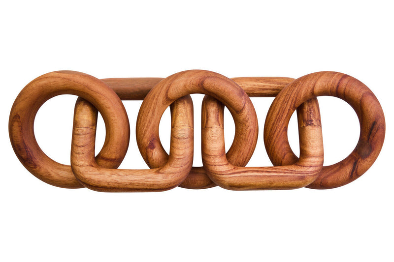 Brown Wood Five Link Table Decor Chain | Cato