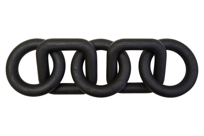 Black Wood Five Link Table Decor Chain | Cato