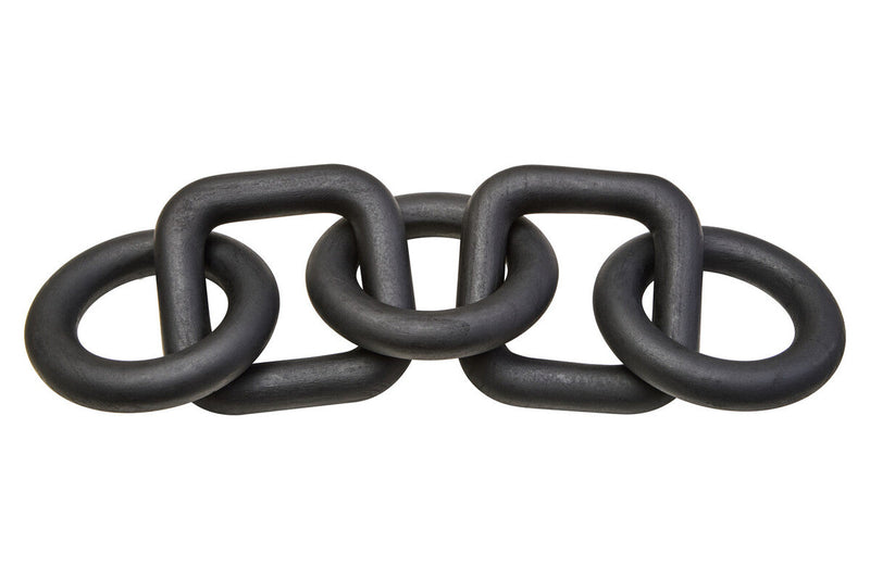 Black Wood Five Link Table Decor Chain | Cato