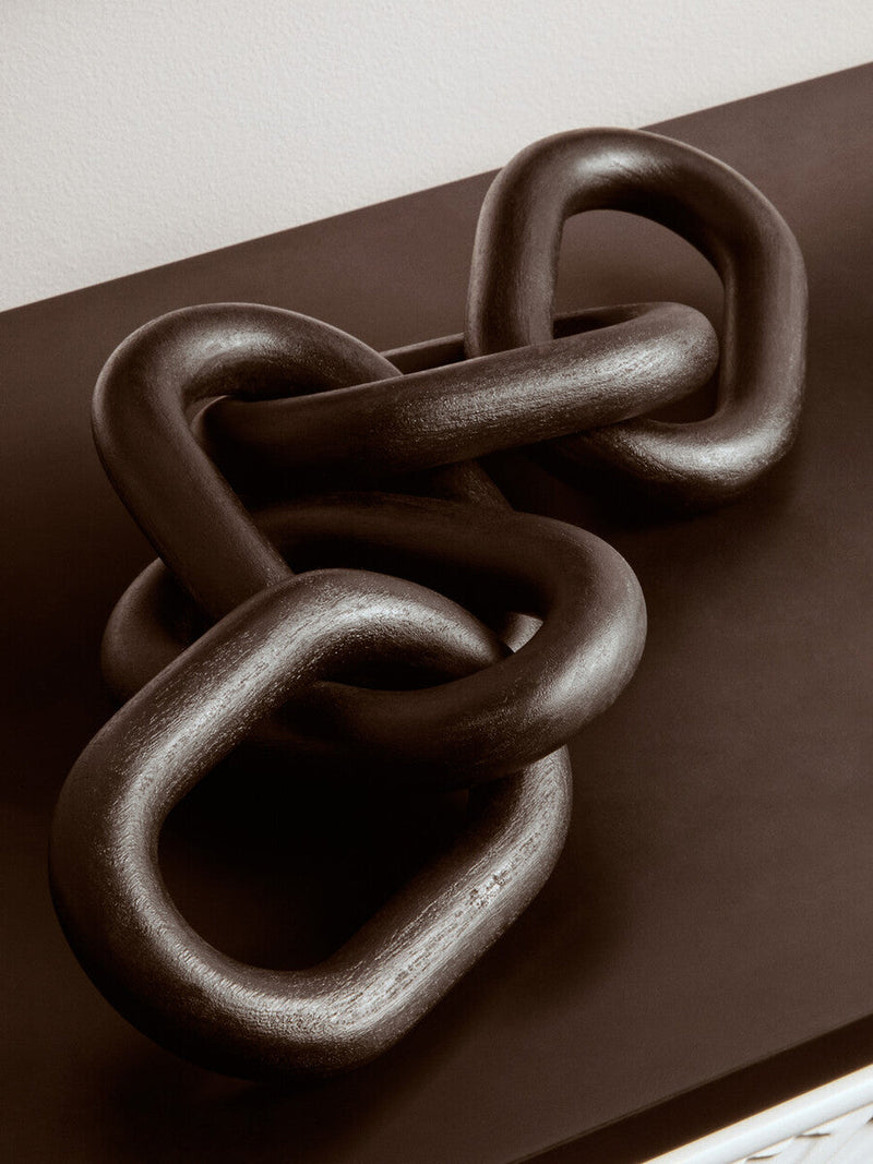 Black Wood Five Link Table Decor Chain | Cato