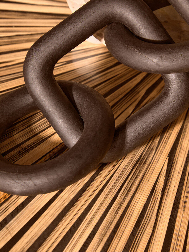 Black Wood Five Link Table Decor Chain | Cato